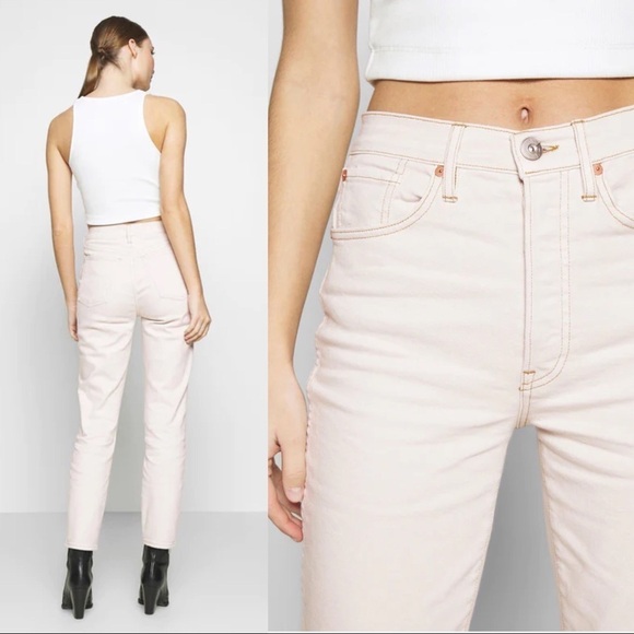 3x1 • Claudia jeans slim cropped high waist straight leg Pale Stone beige ecru - Picture 11 of 15